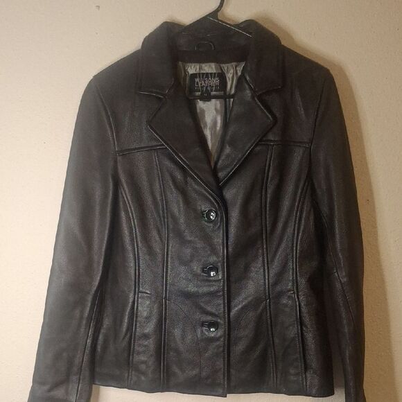 Wilsons Leather Black Jacket size medium - Picture 1 of 5